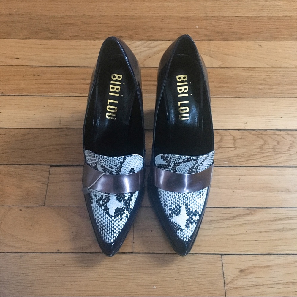 Bibi Lou Animal Print Loafer Heels NEW